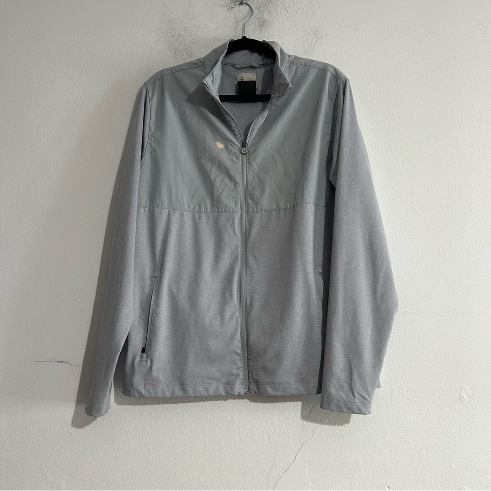 Vuori Sunday Element Track Jacket Grey Size Large FLAWED Outdoor Athleisure